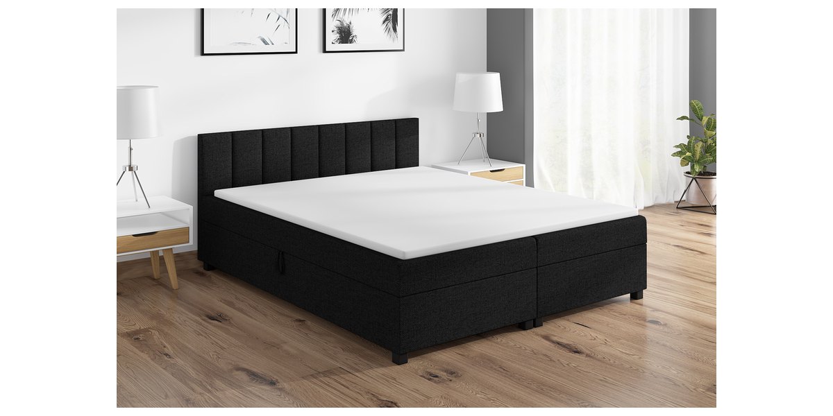 Leo 180x200 Schwarz im Schlafzimmer