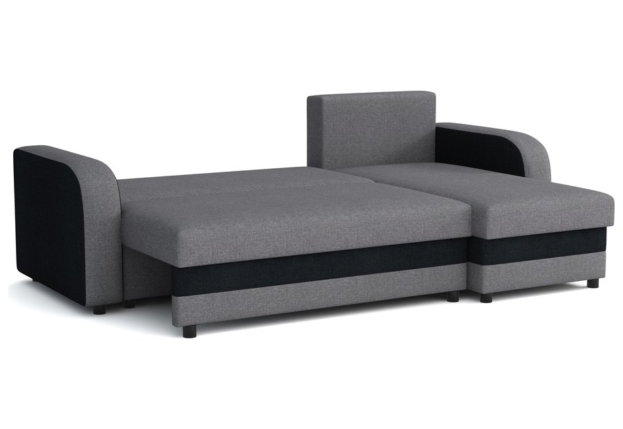 Ausgeklappt zur Liegefläche — Otto+ – Ecksofa mit Schlaffunktion und Bettkästen