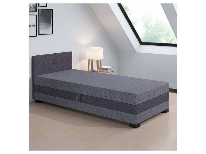 Ilia 110x200 mit Kopfteil in Grau-Dunkelgrau