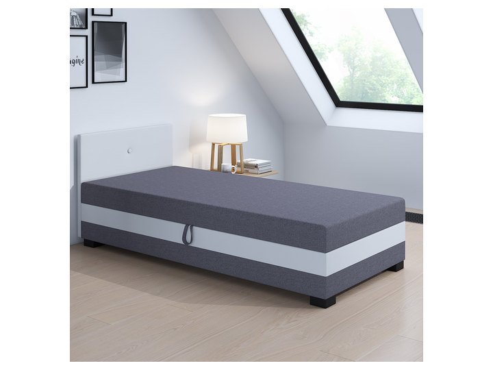 Ilia 110x200 mit Kopfteil in Grau-Weiß
