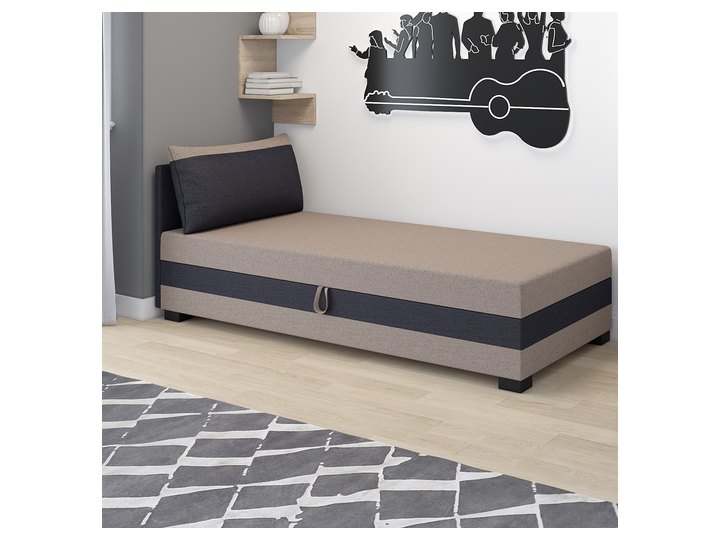 Ilia 110x200 mit Kopfteil und Kissen in Beige-Graphit