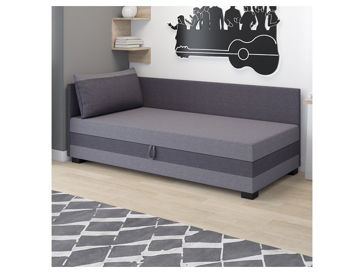 Ilia 110x200 mit Kopf- und Seitenteil in Grau-Dunkelgrau