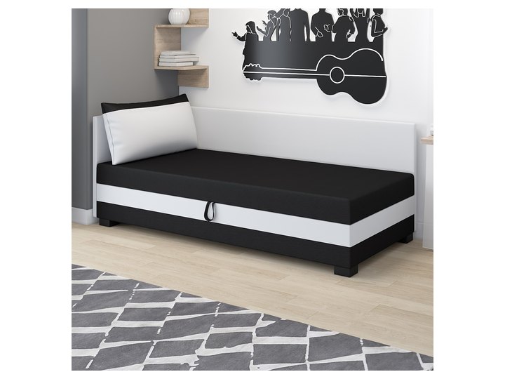 Ilia 120x200 mit Kopf- und Seitenteil in Schwarz-Weiß