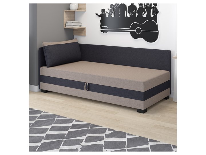 Ilia 120x200 mit Kopf- und Seitenteil in Beige-Graphit