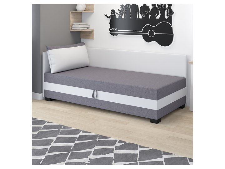 Ilia 120x200 mit Kopf- und Seitenteil in Grau-Weiß