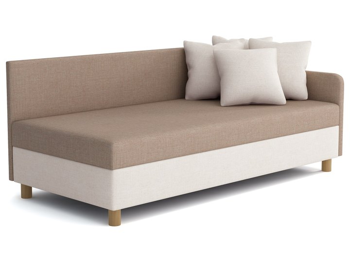 Mia Gold 80x195 in Sandbeige mit weißem Bettkasten