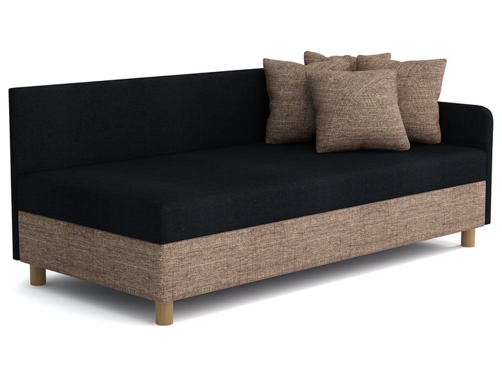 Mia Gold 80x195 in Schwarz mit beigem Bettkasten