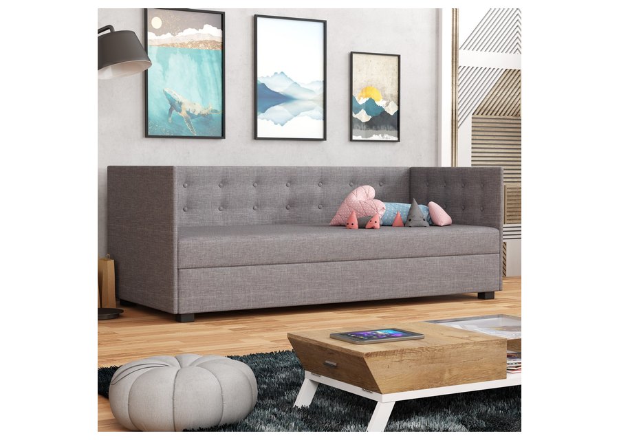 Olaf Pro – Schlafsofa mit Rückenlehne, zwei Seitenteilen und Bettkasten