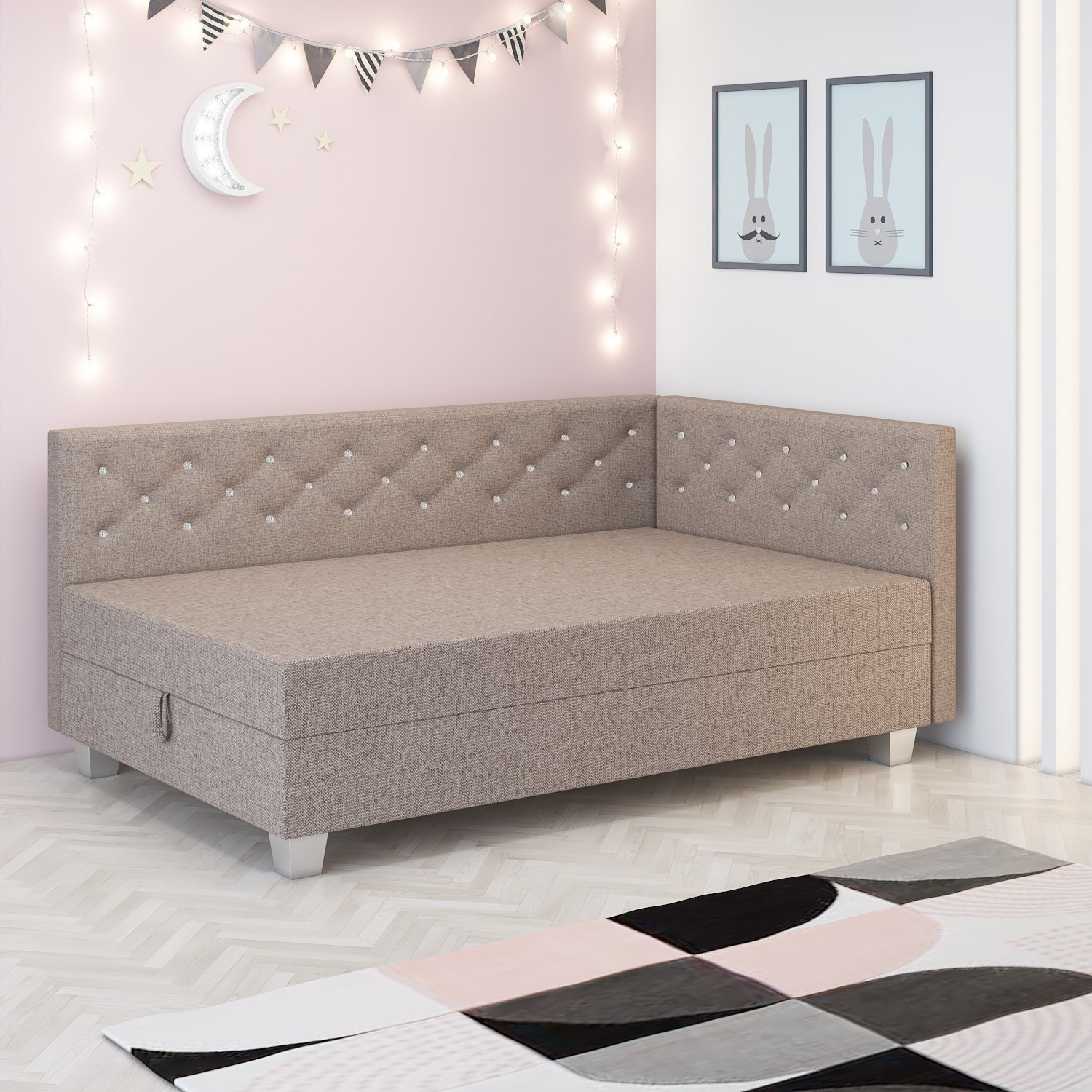 Eckliege Lady ganz in Beige