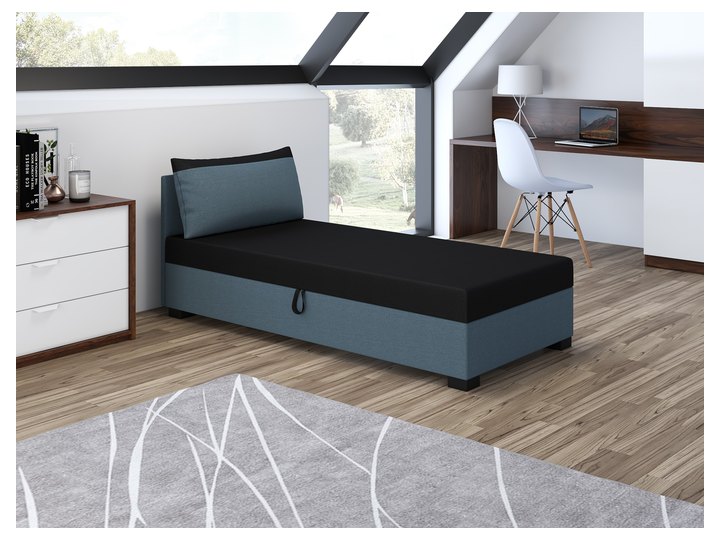Uma mit Kopfteil in Schwarz mit Graublau
