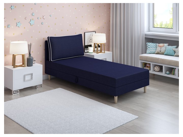 Inge mit Kopfteil in Marineblau